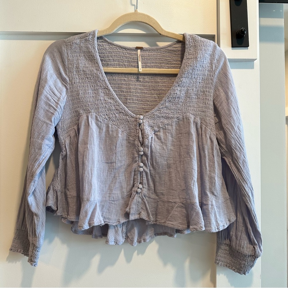 Free People Periwinkle Peasant Top